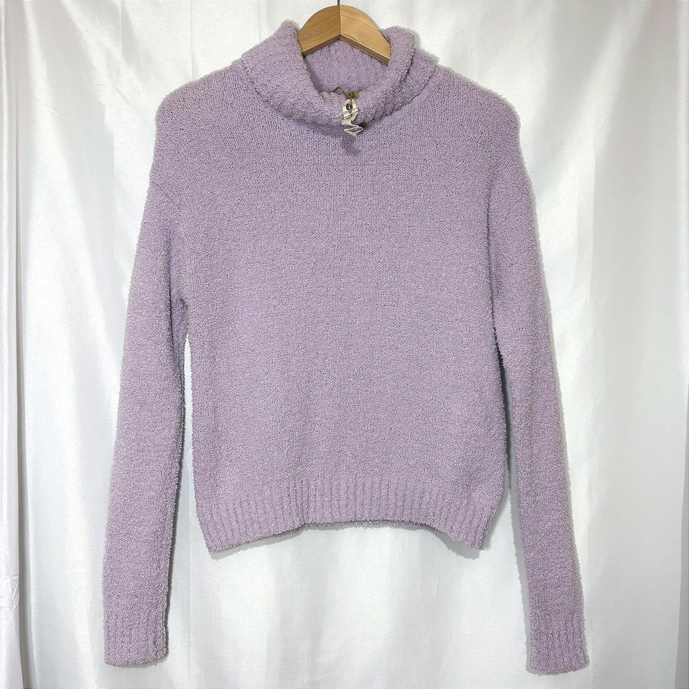 Moral Fiber Lavender Popcorn Knit Cowl Neck Sweater Vintage Y2K Purple Small NWT